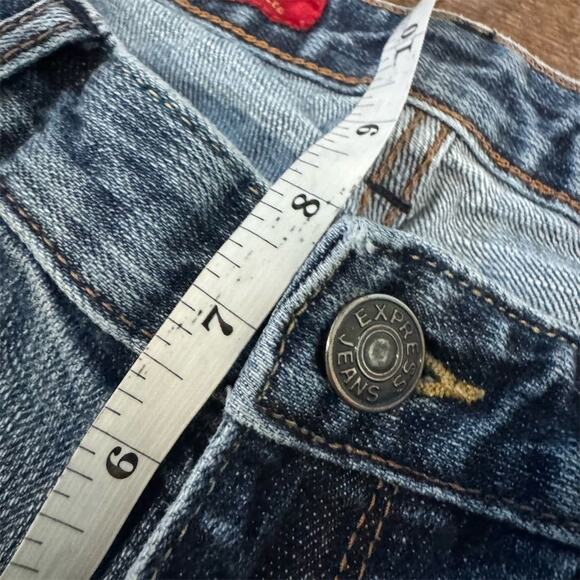 Express Mia Boot Leg Jeans Y2K Sz 8 30x31 Horse Cowgirl Western Minimalist READ - Picture 14 of 15